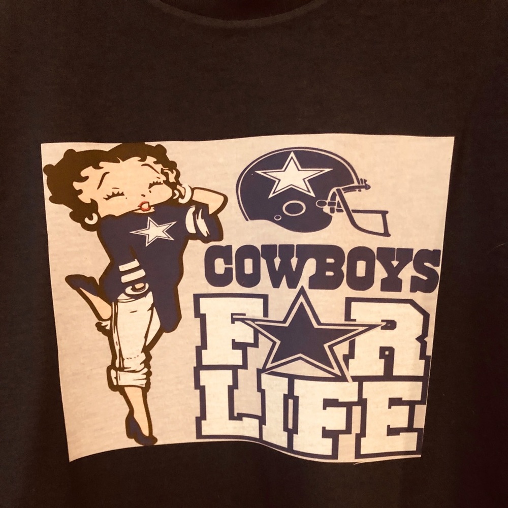 New Betty Boop Dallas Cowboys navy blue t-shirt